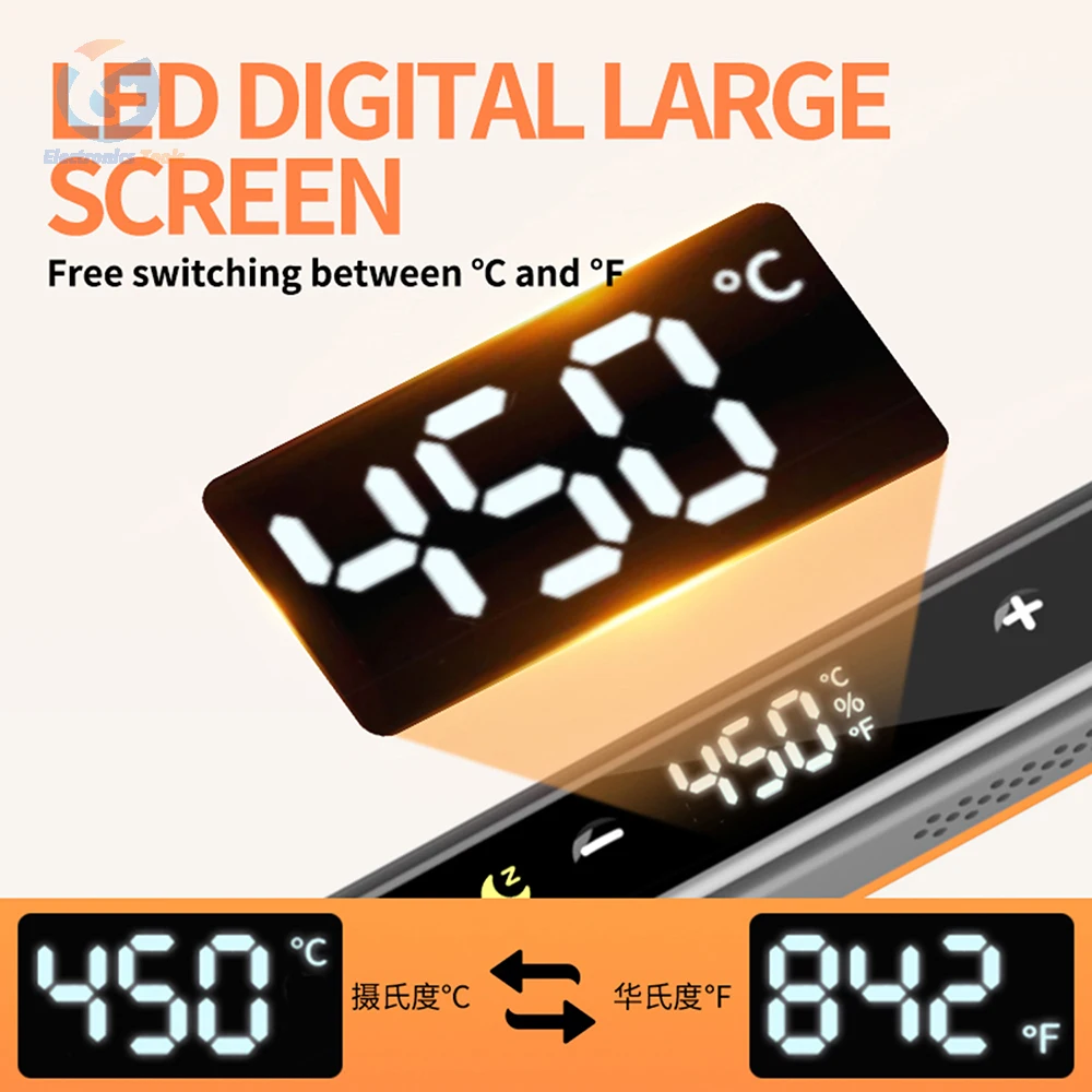 USB Digital Electric Soldering Iron Intelligent Adjustable Temperature Type-C Soldering Iron Kit Welding Repair Tools DC 5V 3A