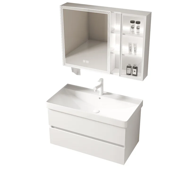 다층 단단한 나무 깊은 세라믹 통합 세면대 욕실 캐비닛 화장실 세면대 확장 세면대 욕실 캐비닛 co