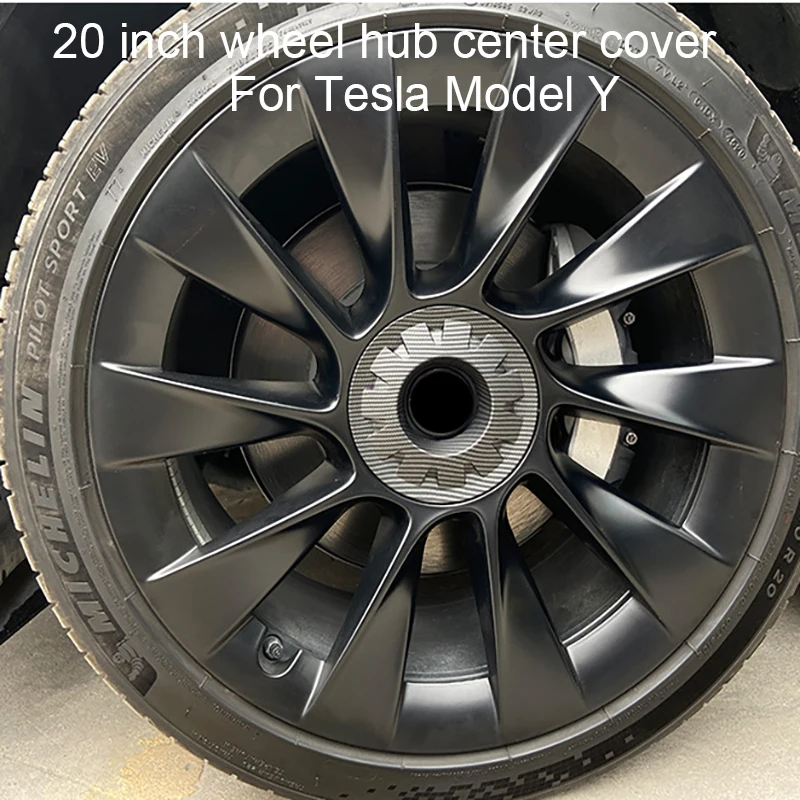 

20 inch wheel hub center cover ABS Decoration Wheel Cap For Tesla Model Y Auto Accessories Exterior carbon fiber Trim