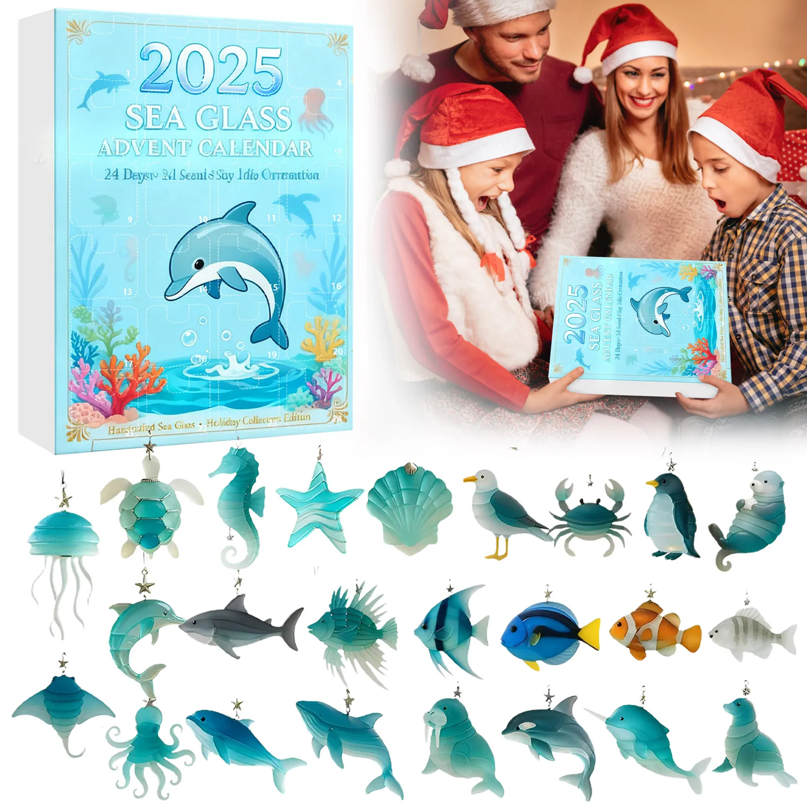 Sand Timer for Kids 30 Minutes Children's Ocean Advent Calendar Christmas 2025 Countdown Advent 1 Hour Sand Timer for Kids