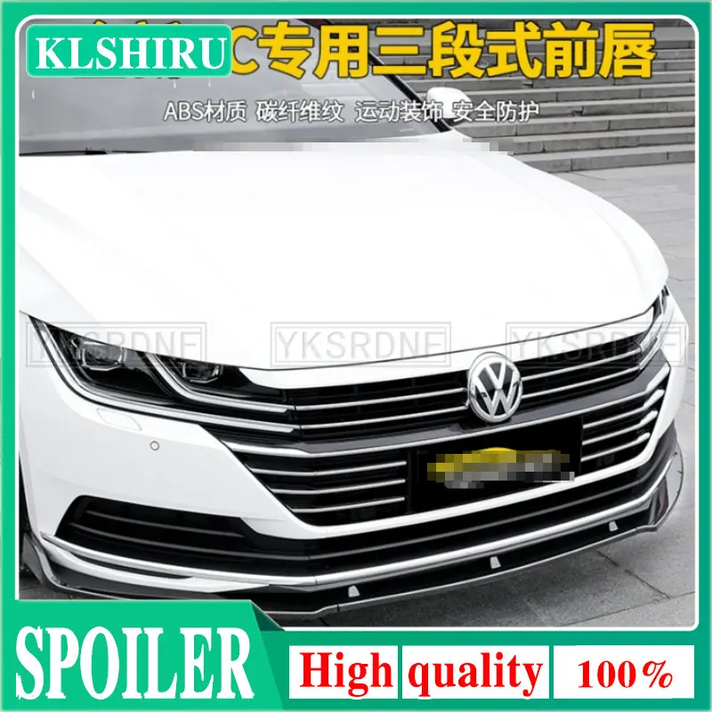 

New 3 Pcs car front bumper lip spoiler splitter diffuser ABS color body kit for Volkswagen Passat CC ARTEON 2019+