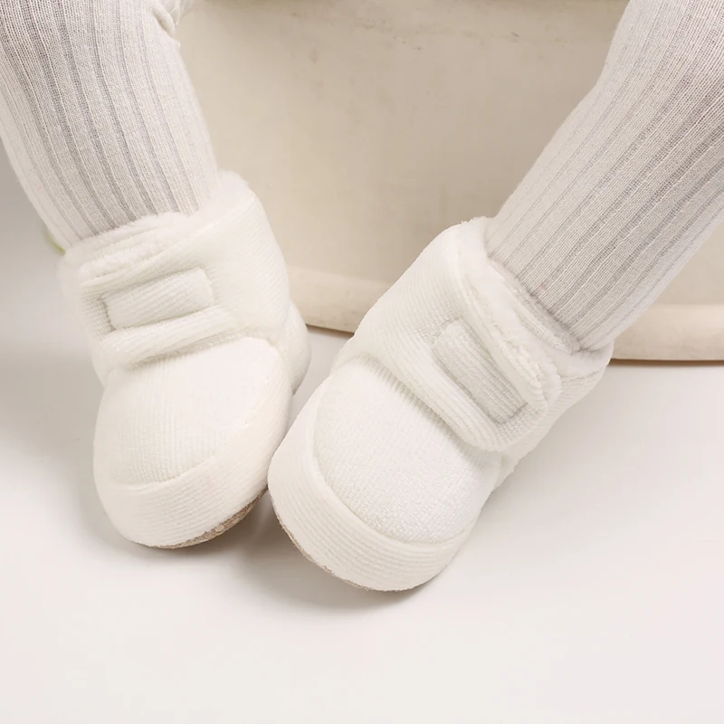 Infant Baby Winter Snow Boots Solid Color Soft Warm Non-Slip Baby Winter Warm First Walker Shoes