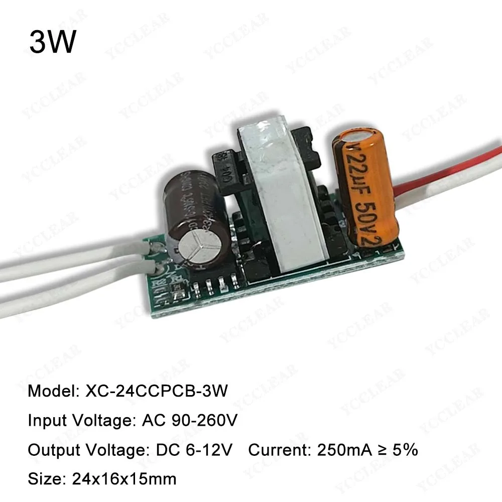 3W 5W 7W 12W 18W 24W sterownik LED DC6-12V 12-26V 24-43V 45-65V 56-88V 250mA transformator oświetleniowy prądu stałego zasilacz