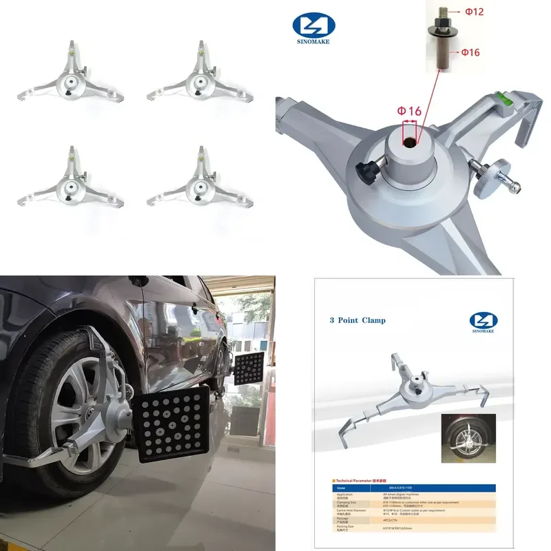 Hot Sale 3 Point Wheel Clamp with Central Hole Diameter 16mm for All Brand Wheel Aligner with Mounting Shaft