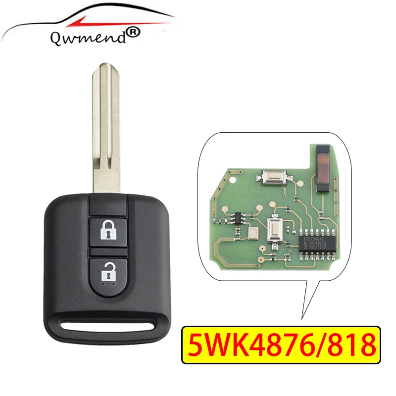 Car Remote Key for Nissan 5WK4876/818 2BUT for Nissan Elgrand X-TRAIL Qashqai Navara Micra Note NV200 Car Key ID46 Chip 433Mhz