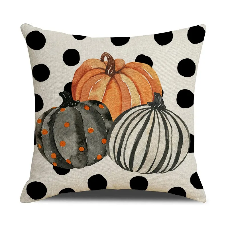 Fundas de almohada de Halloween, 4 piezas, 45x45cm, calabaza, Otoño, decoración interior de Halloween, fundas de almohadas para sofá de casa, decoración de porche