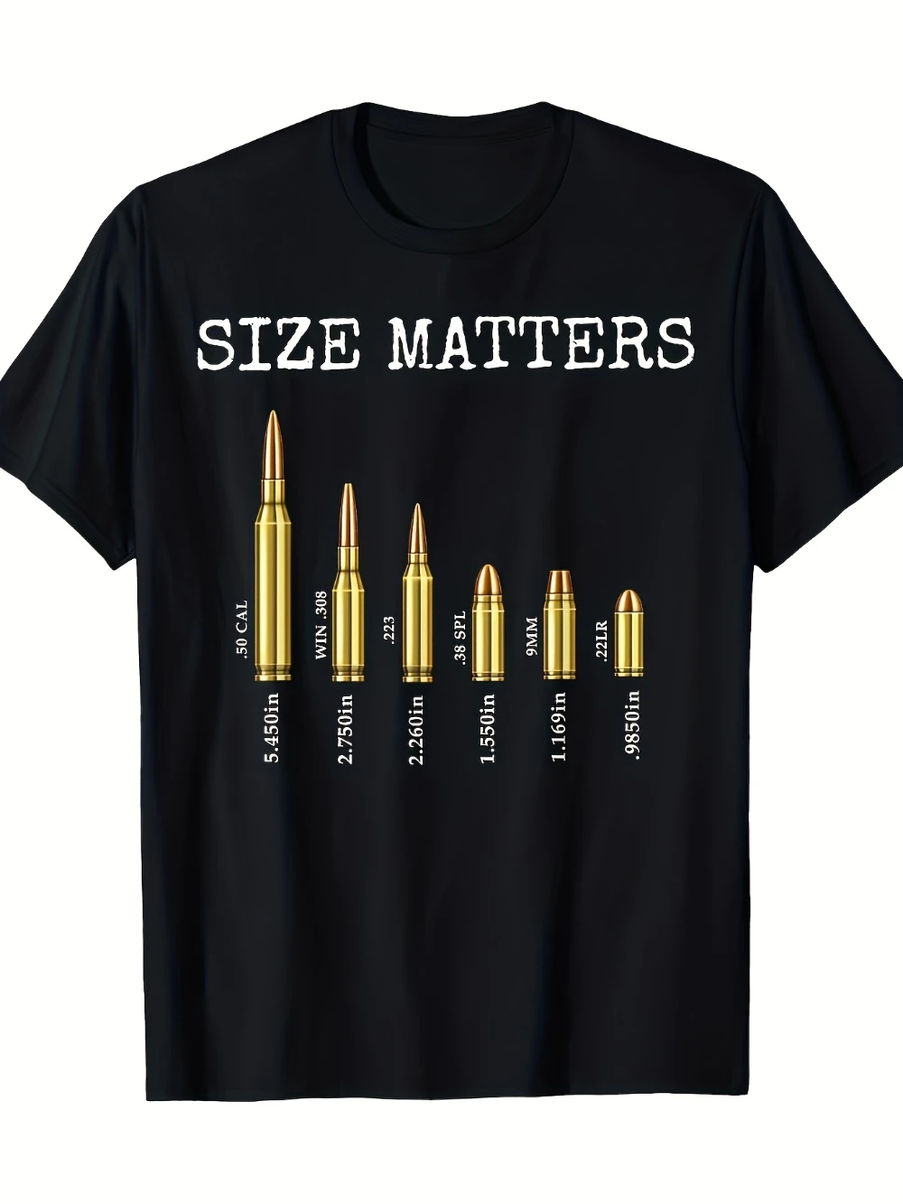 Men'S Heavyweight Gun Ammo Graphic Tee Features Caliber Bullet Design Loose Fit Casual Shirt Men's T-shirts for Summer Unisex