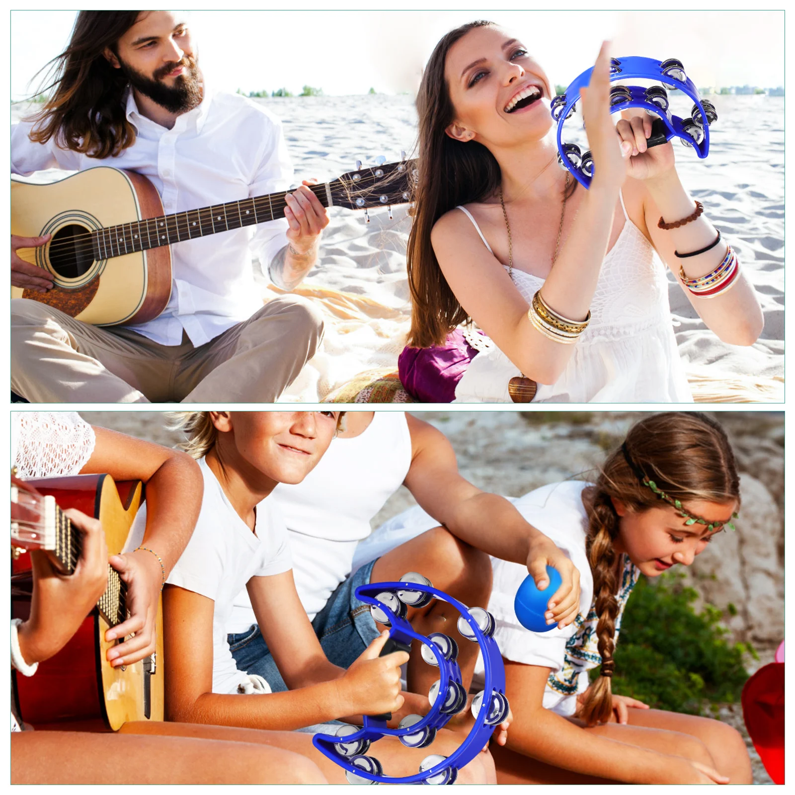 

8 Pcs Percussion Instrument Set Hand Tambourine Instruments Aldult Abs Handheld Musical Foot