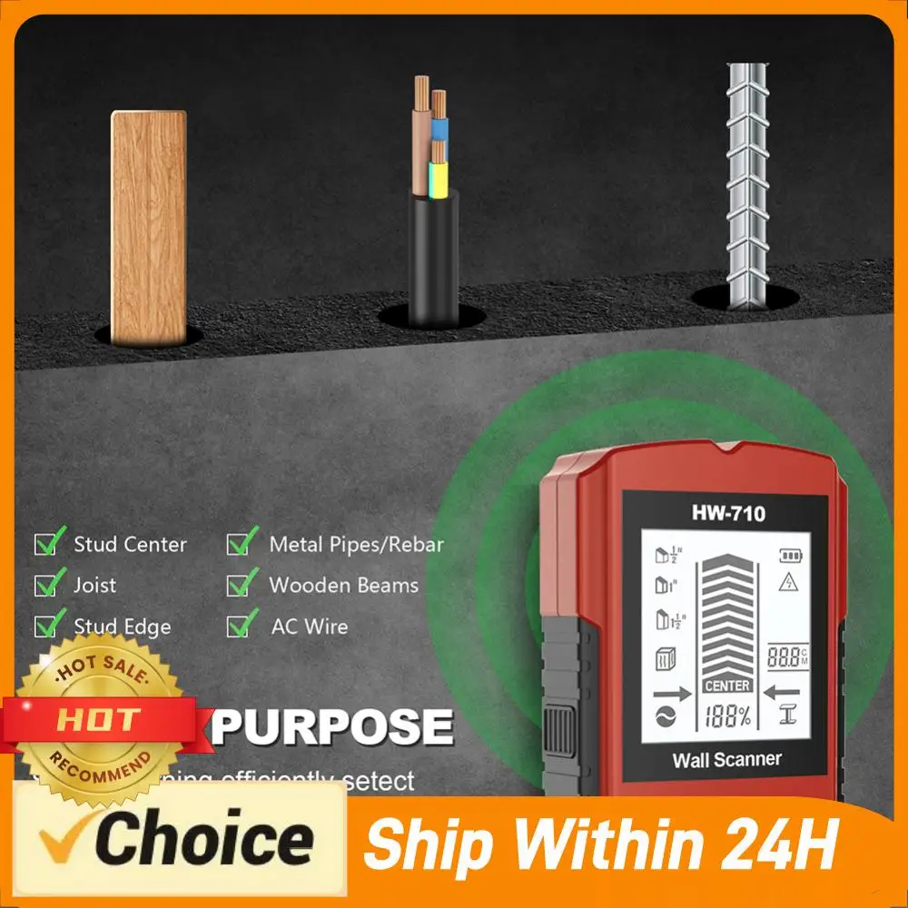 

6-in-1 Stud Finder Wall Scanner Electronic Stud Detector Wall Detector for Detecting 1-1/2 Inch Drywall Stud Center