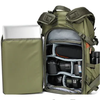 Travel Hiking Backpack Zipper Waterproof Digital Gear Camera Bag Tripod Holder Portable Video Equipment Compartment