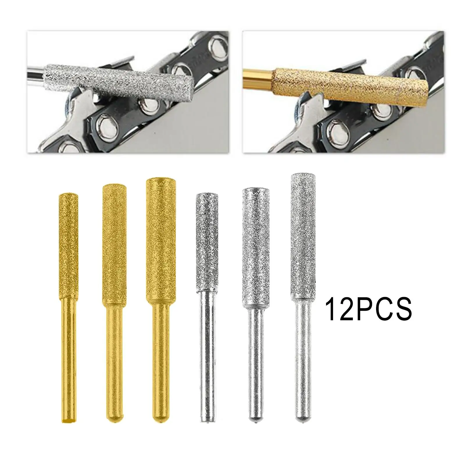 12x Diamond Chainsaw Sharpener Bits Saw Chainsaw Chain Sharpener