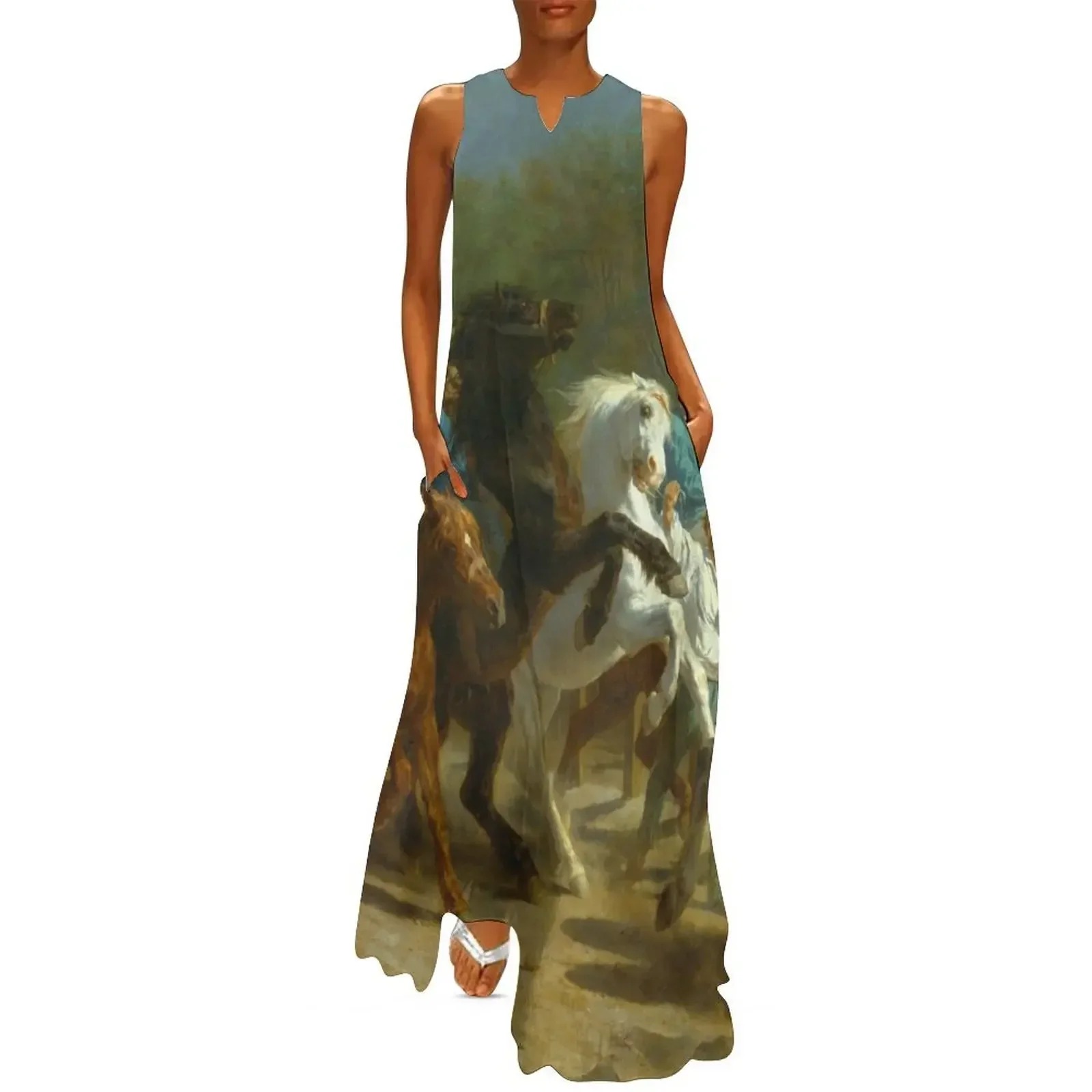 

The Horse show (Men and Horses) Long Dress Clothing female Dress women purple dress Woman's evening