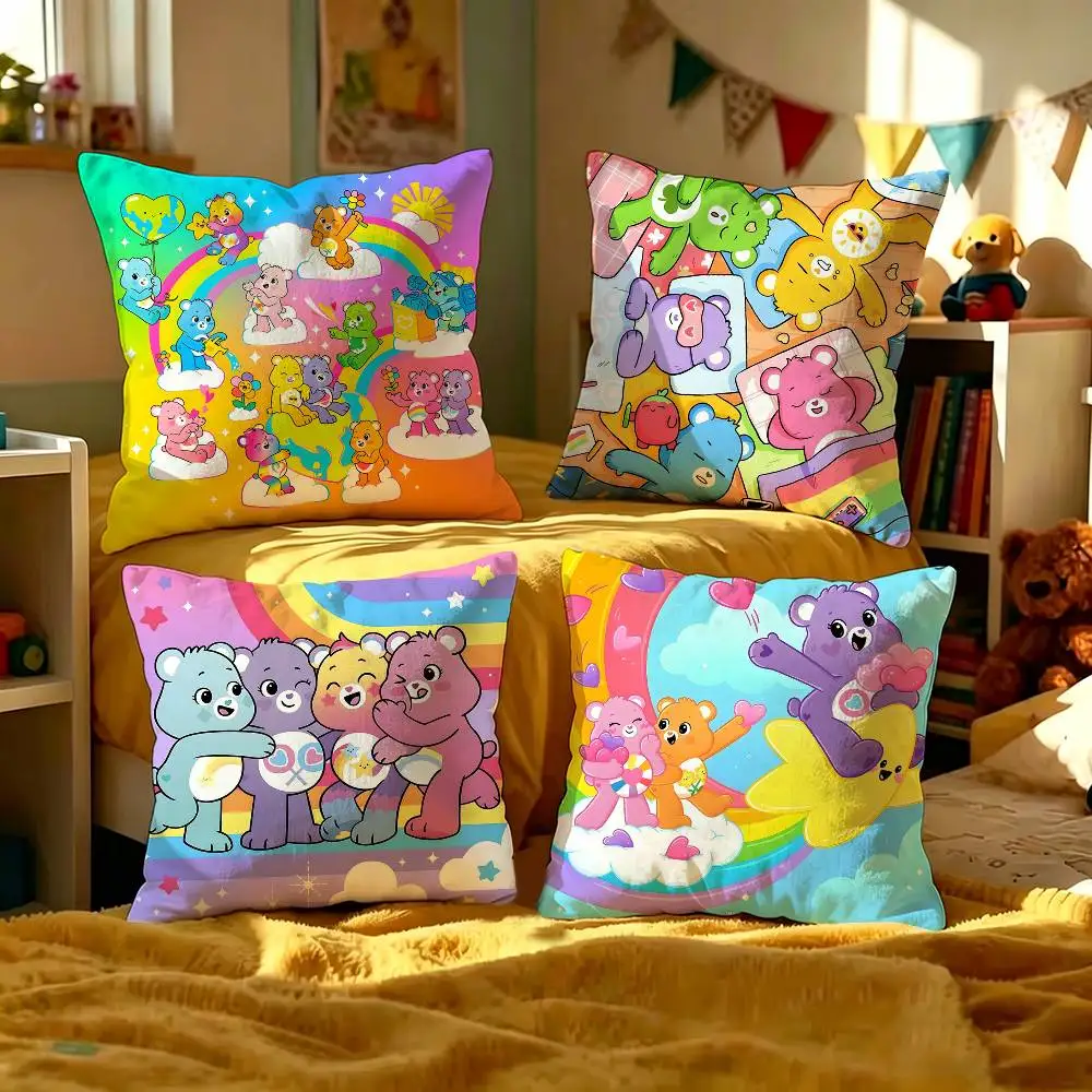 Care B-Bears Cute Maple Design Cushion Cover Happy Autumn Harvest decor Holiday Decorati Pillow Cover