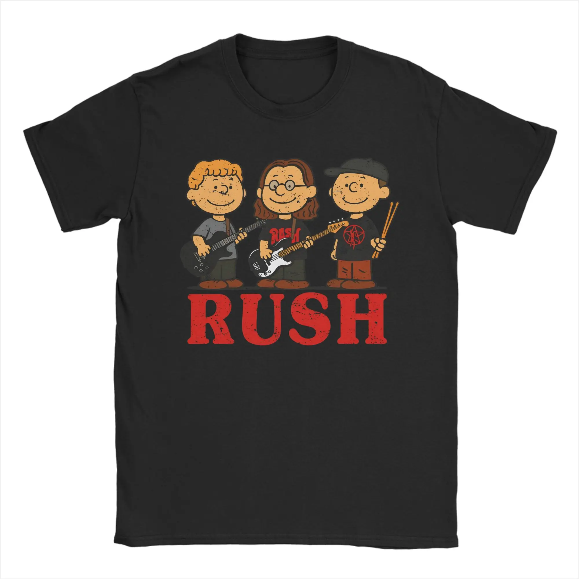 Rush Model Black Tour Concert T-Shirt Summer Rush Band T Shirts 100% Cotton O-Neck 5XL 6XL Clothing Short Sleeve Vintage Tops