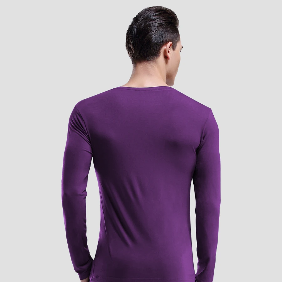 5pcs  Men's tight-fitting Modal basic V-neck thermal underwear long underwear single low-necking close-fitting thin top