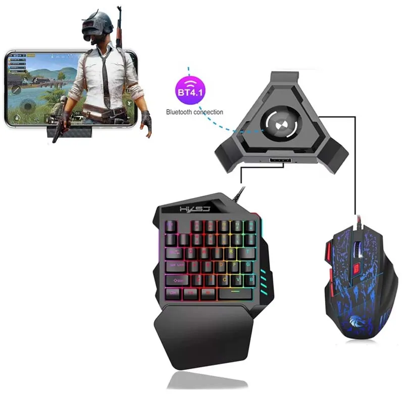 

for PUBG Gaming Keyboard Mouse Combo with Bluetooth Converter Computer Android Mobile Phone Tablet Game Controller Phone Holder