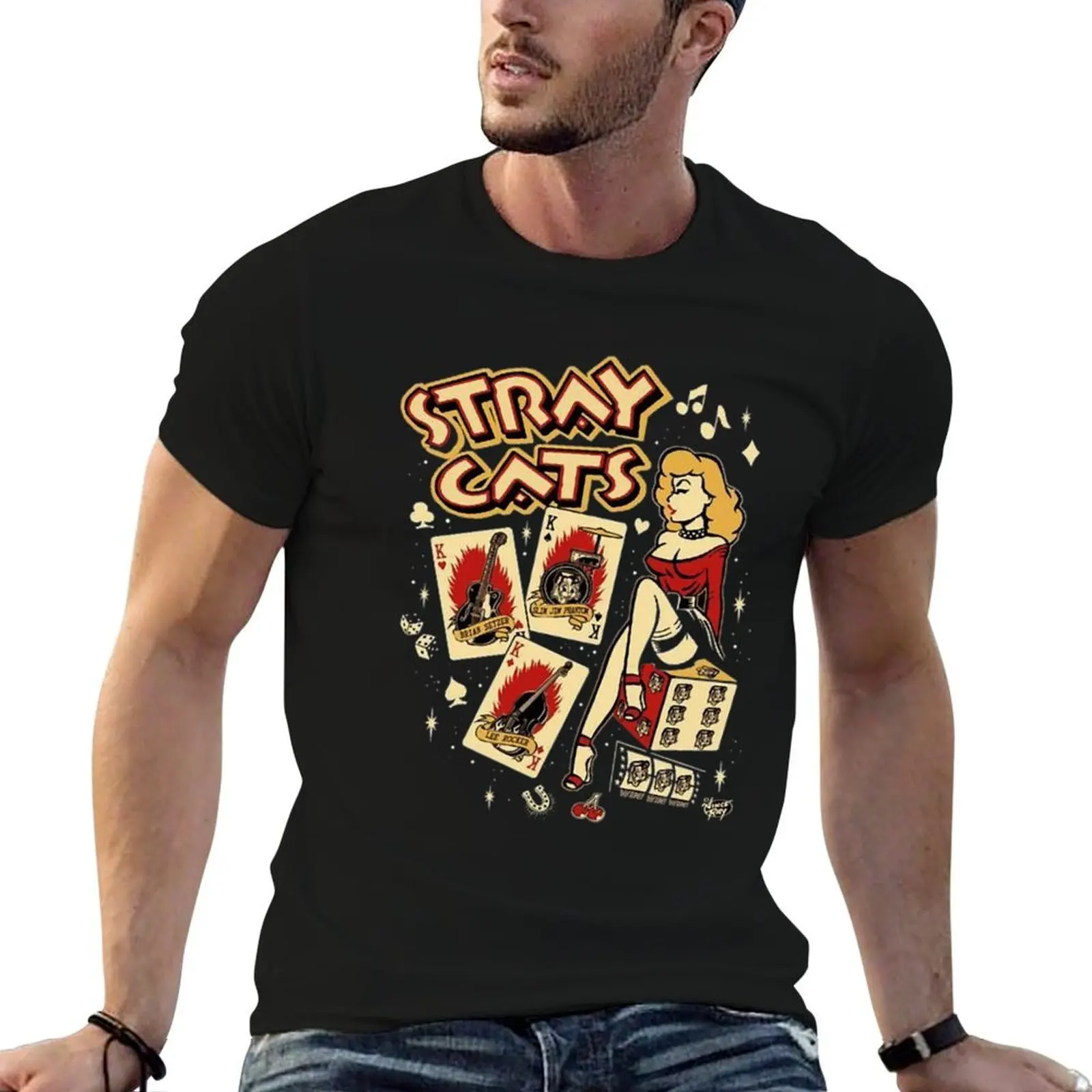 stray cats film cinema stray moebid angel tool band T-Shirt fashion shirts funny costumes designer t shirt men