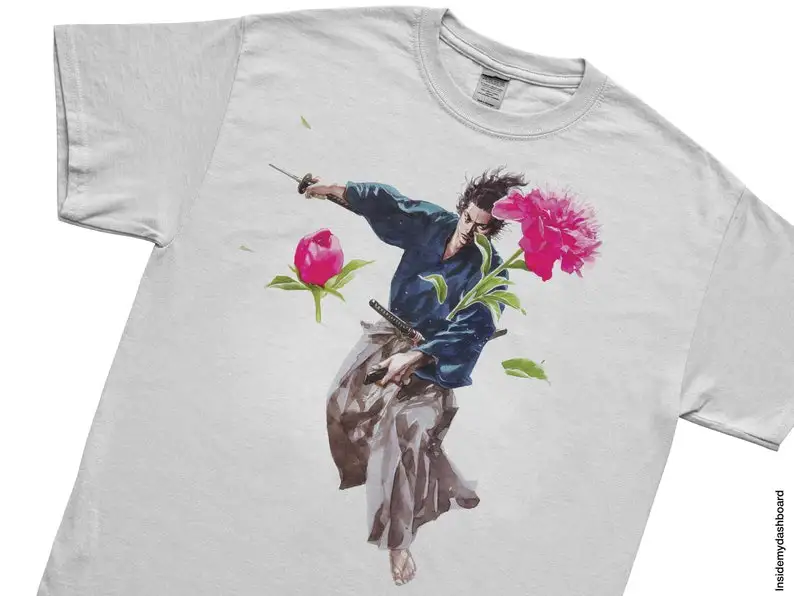 Vagabond Musashi Flowers T-Shirt, Vagabond Manga Tee