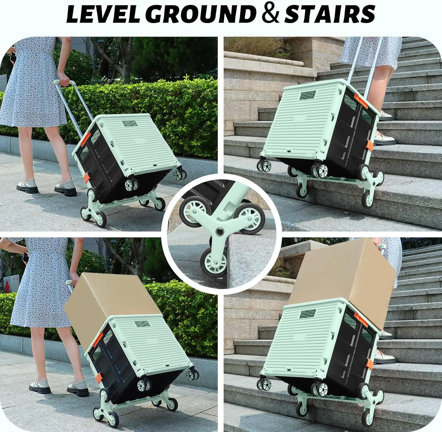 BY06C Foldable multi-function cart, foldable portable tool cart, hand basket with wheels