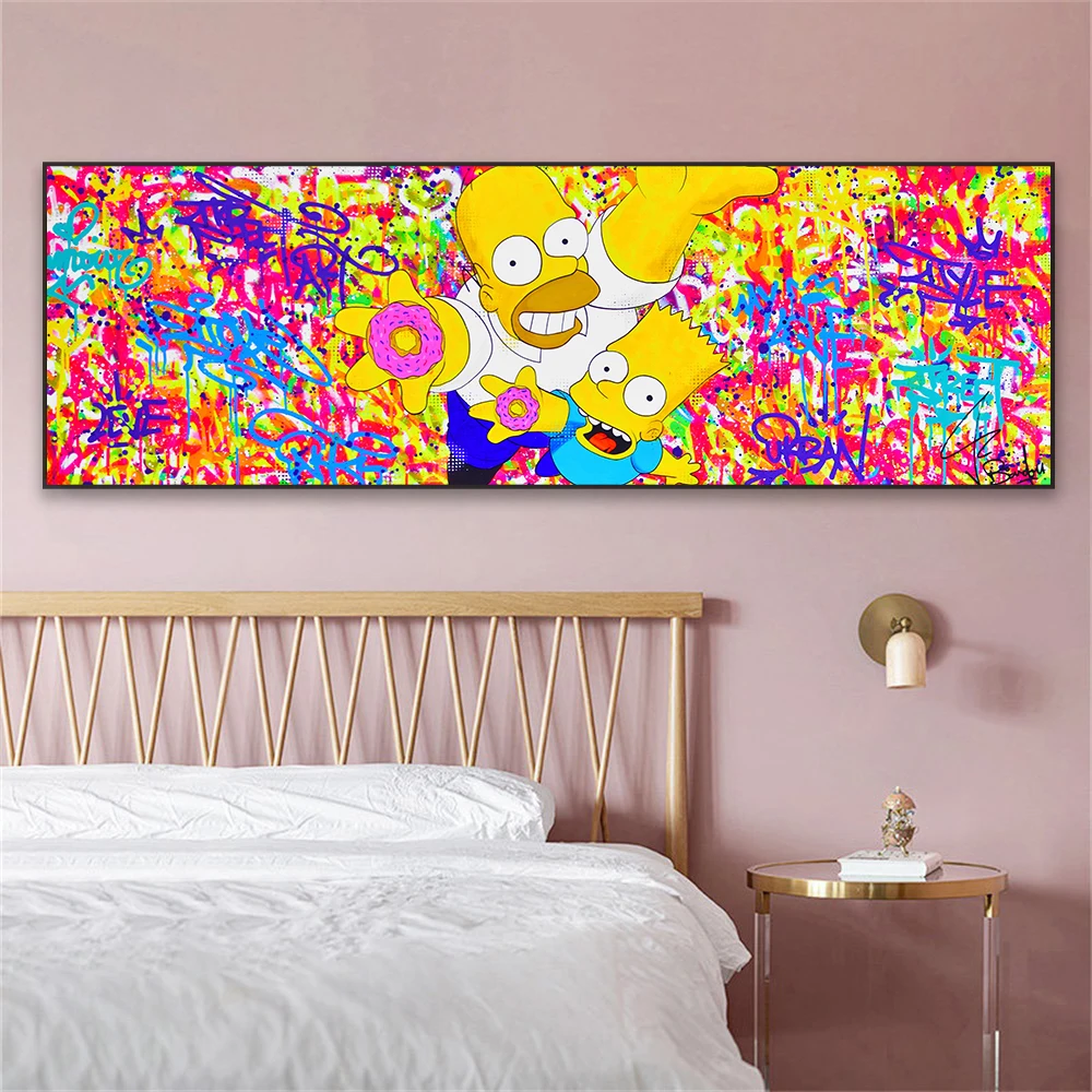 Disney The Simpsons Family Art Poster The Simpsons Prints Classical TV Show Funny Cartoon Canvas Painting Home Bedroom Decor