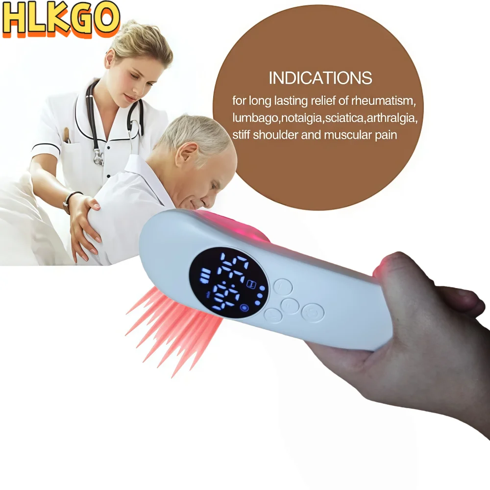 

HLKGO 1760mW Portable Low Level Cold Laser Therapy Device For Back Neck Shoulder Leg Ankle Waist Pain Relief Massager