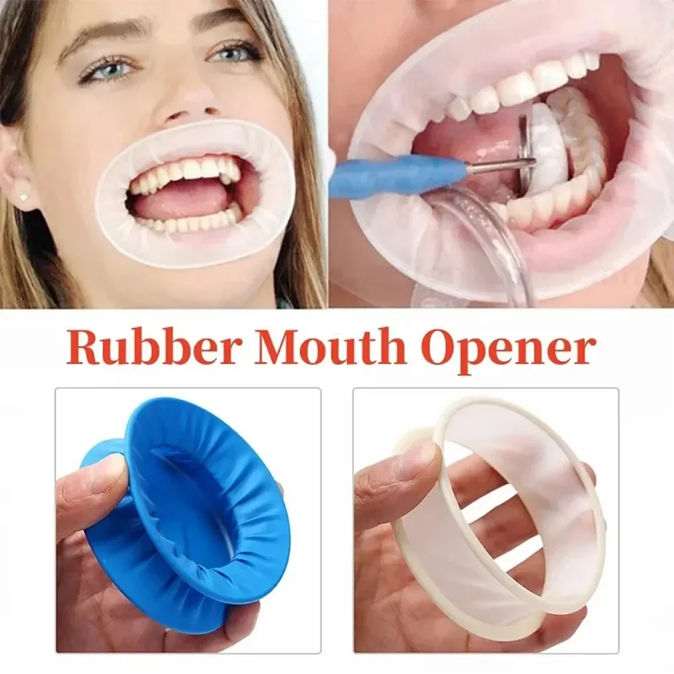 5Pcs Dental Rubber Sterile Mouth Opener White/Blue Oral Cheek Rubber Barrier Opener Dental Consumables