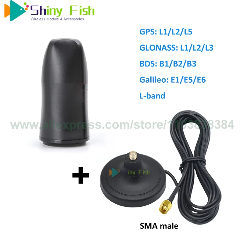 1PCS GNSS Active Helix Antenna EM-609 RTK GPS L1 L2 L5 Glonass Galileo Beidou For UAV Drone Unicorecomm UM980 UM982 UM981 ZED-F9