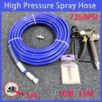 1/4BSP 7250PSI airless paint spray hose kit spray gun high pressure double layer fiber-nylon tube w/ 517 Tip and Tip Guard