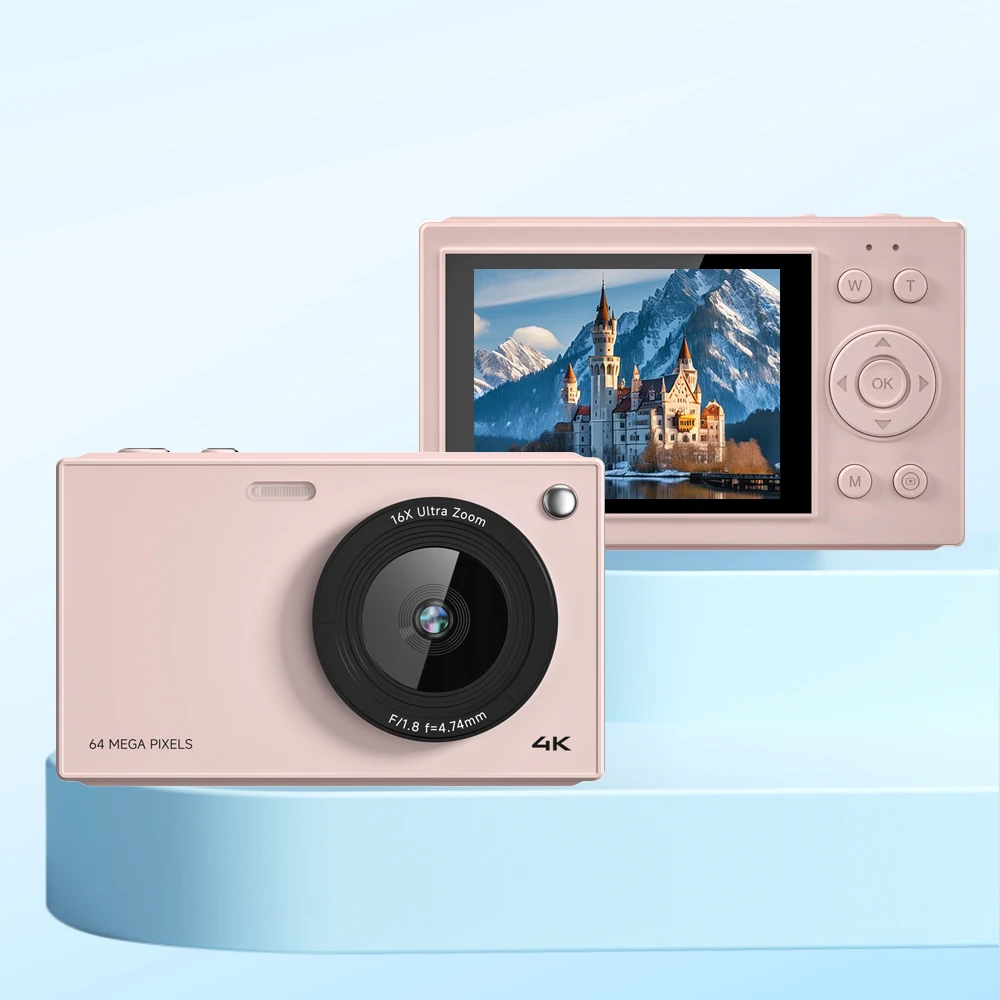 

STLF Compact Children Outdoor Photography Digital Pocket Mini 1500mAh Long Battery Life 16X Zoom 64MP Lens Pixel 21 Million