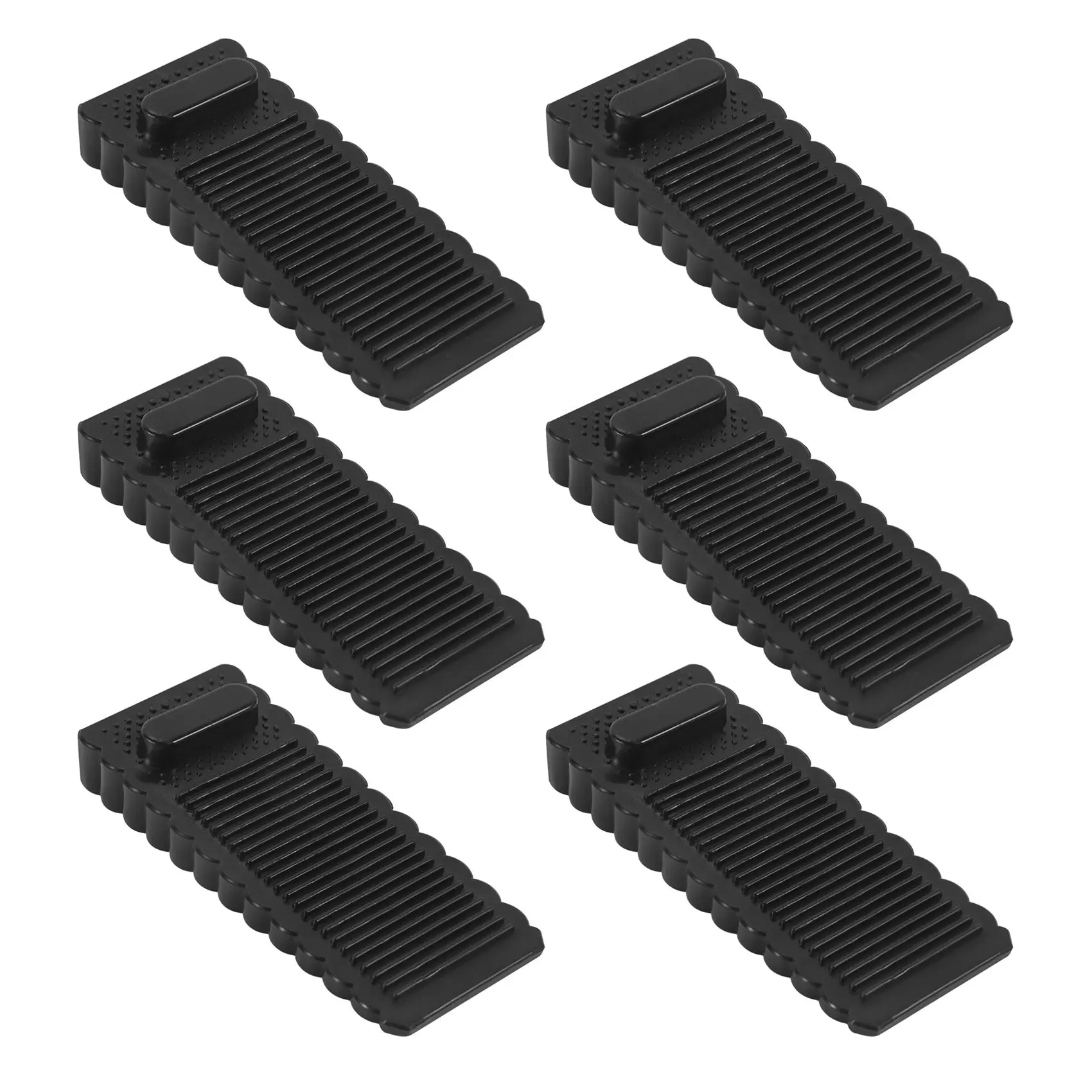 6 Pack Door Stopper Rubber Wedge - Sturdy and Stackable Door Stoppers - Slip-Resistant Rubber Door Stop Works on All