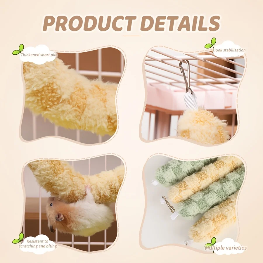 100cm Papageien-Kletterseil, Hamster-Schaukelspielzeug, Meerschweinchen-Hängeseil, geflochtenes Vogel-Kauseil, für Zuckerüberflieger, Nymphensittiche, Haustier-Trainingsseil – Detail 2