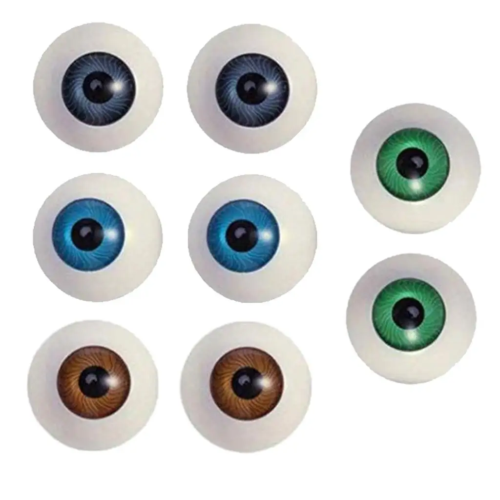 4 Pairs Handmade Plastic Bear Eyes Eyeballs Art Mask Props Dollhouse Decor