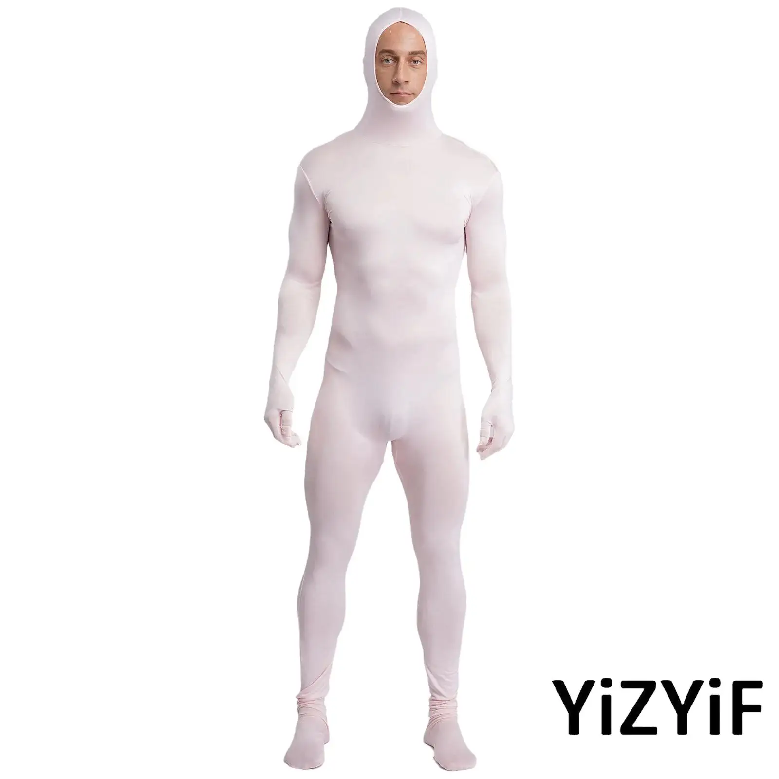 

Complete Full Body Zentai Suit with Integrated Gloves And Open Face Hood Versatile Unisex Bodysuit Jumpsuit for Cosplay Events