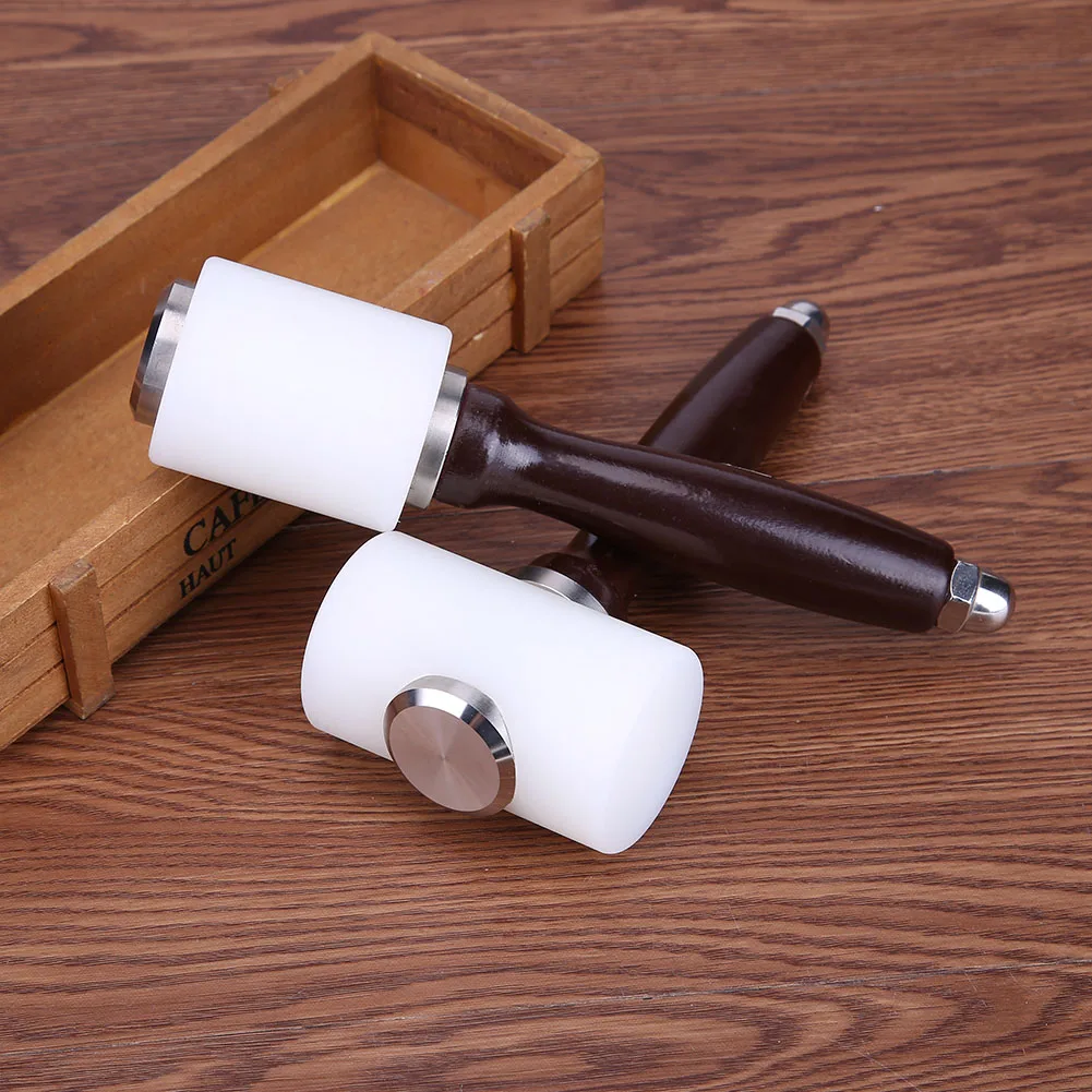 Leather Carving Hammer DIY Craft Cowhide Punch Cutting Nylon Material Hammer Tool with Wood Handle Home Hand Tool