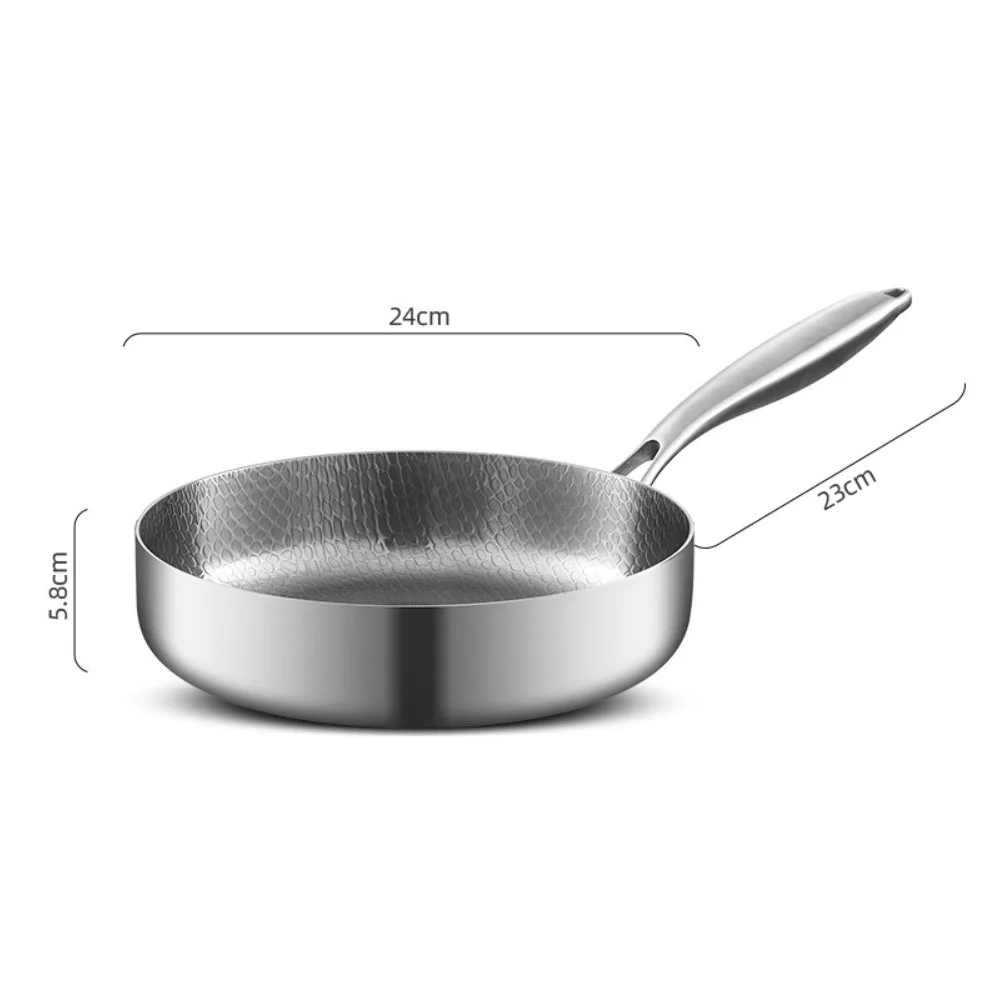 

Ручная кованая сковорода с узором молотка, сковорода без покрытия из титановой стали с антипригарным покрытием, посуда, кастрюля для жареного стейка пищевого качества