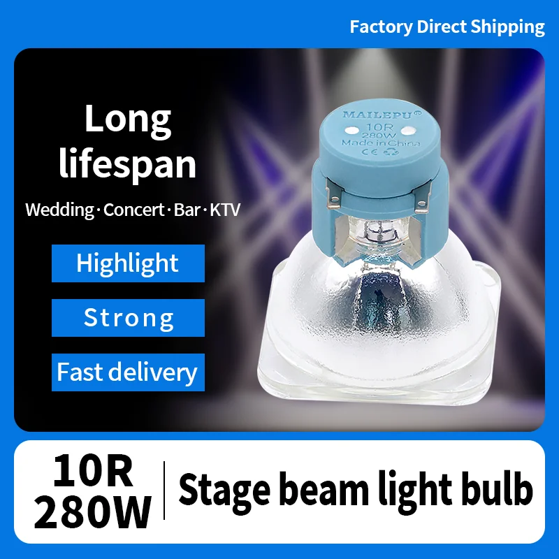 

Mailepu brand 280W 7800K discharge light bulb HRI 280W 10R dance table lamp zoom beam lamp R10