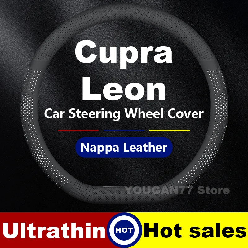 

Leather Car Steering Wheel Cover For Cupra Leon 2021-2025 Non-slip Covers For Covers Aut Interior Cupra Leon Accessories 2025