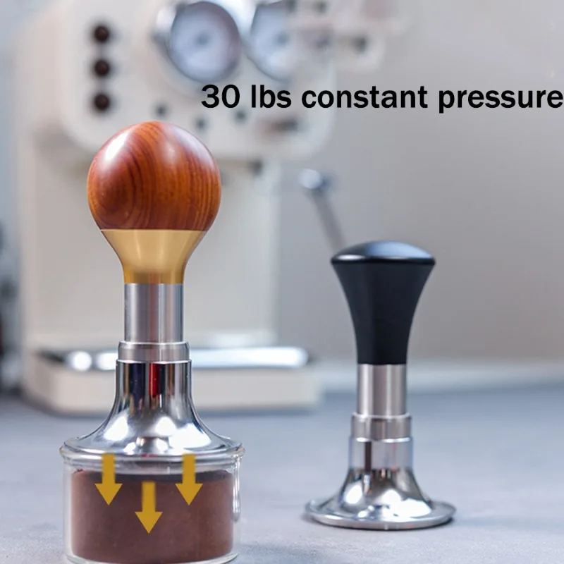 51/53.3/58.5mm Coffee Tamper Balanced Elastic Coffee Impact Hammer 30 Pounds Constant Force Pressure Hammer Barista Accessories