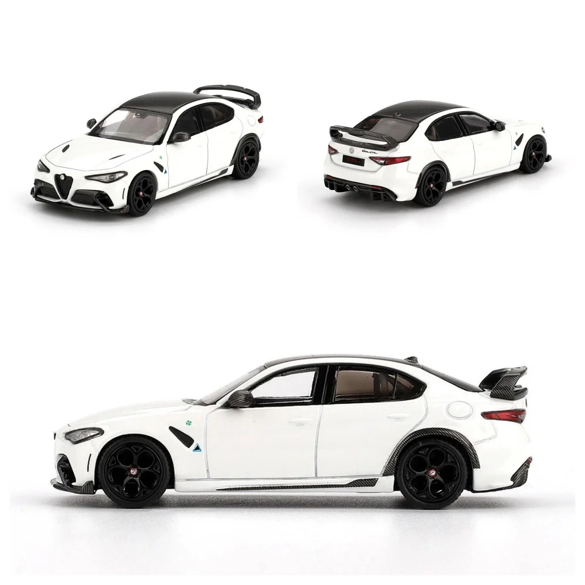 BBR Models 1:64 Giulia GTAM – White Diecast Model Car Alloy Limited Edition