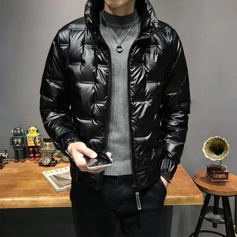 Uomo invernale Thiened ort giù in cotone Jaet colletto alla coreana superficie luminosa coreano Sle Slim Fit 2025 nuovo nodo Sle