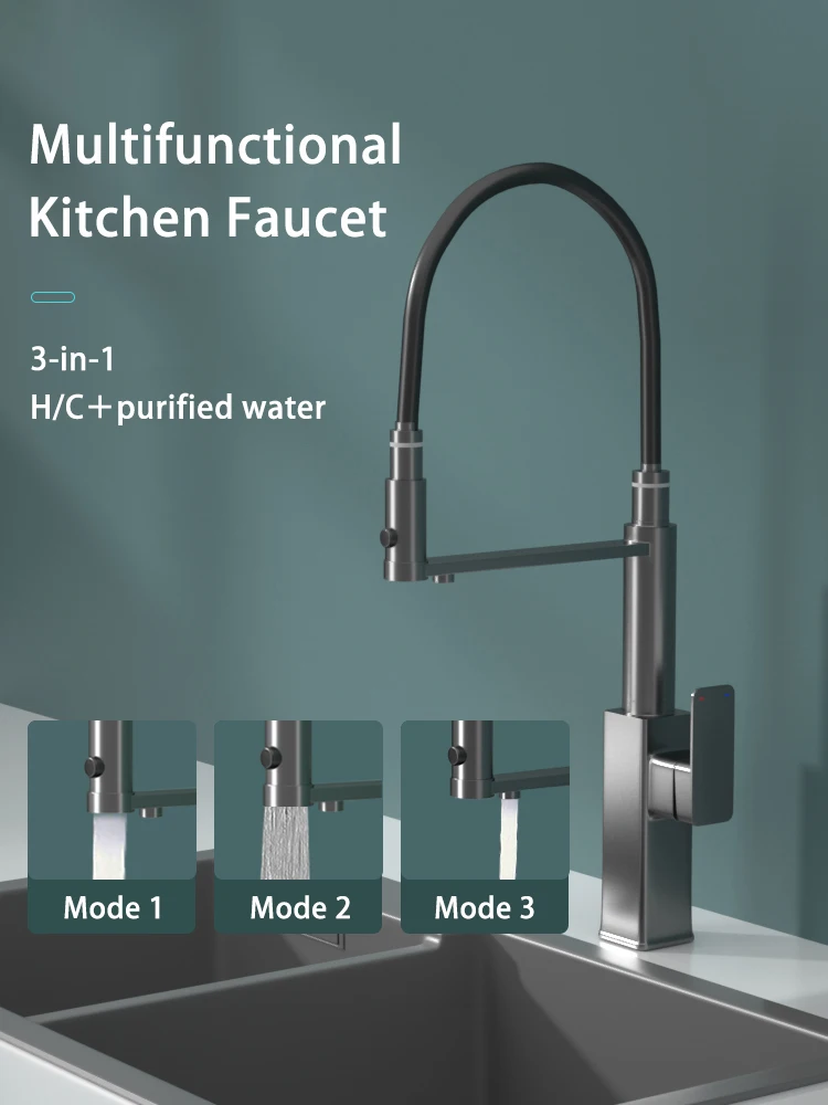 

Kitchen Faucet Hot Cold Water Tap Home Bar Sink Bowl Basin Purification Purifier Faucets