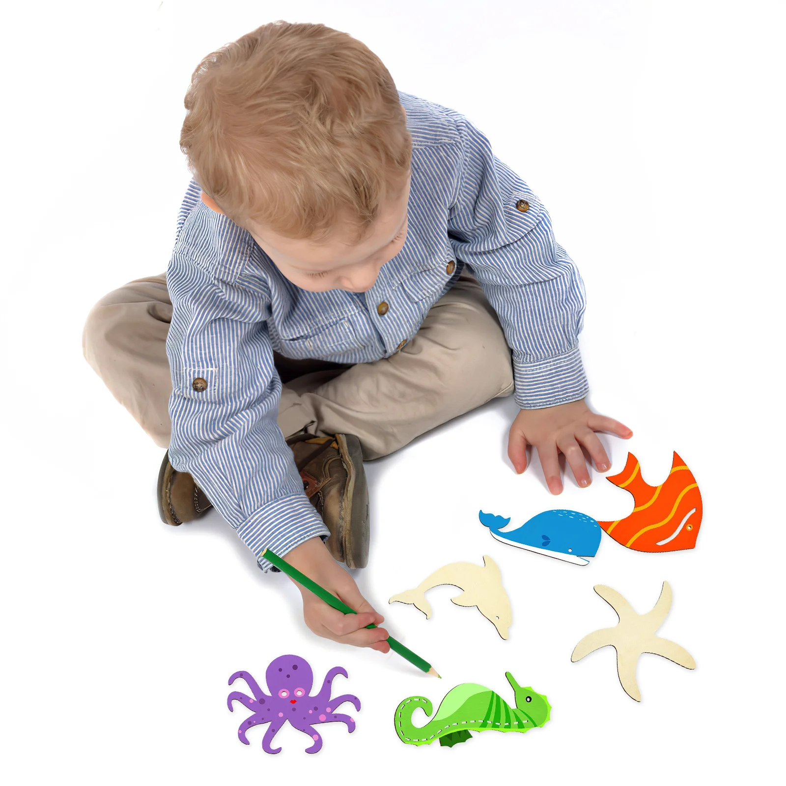 

42Pcs DIY Wood Ocean Animal Cutouts Unfinished Wooden Slices for Painting Crafts Craft Wood Supplies Blank Wooden Shapes Bulk