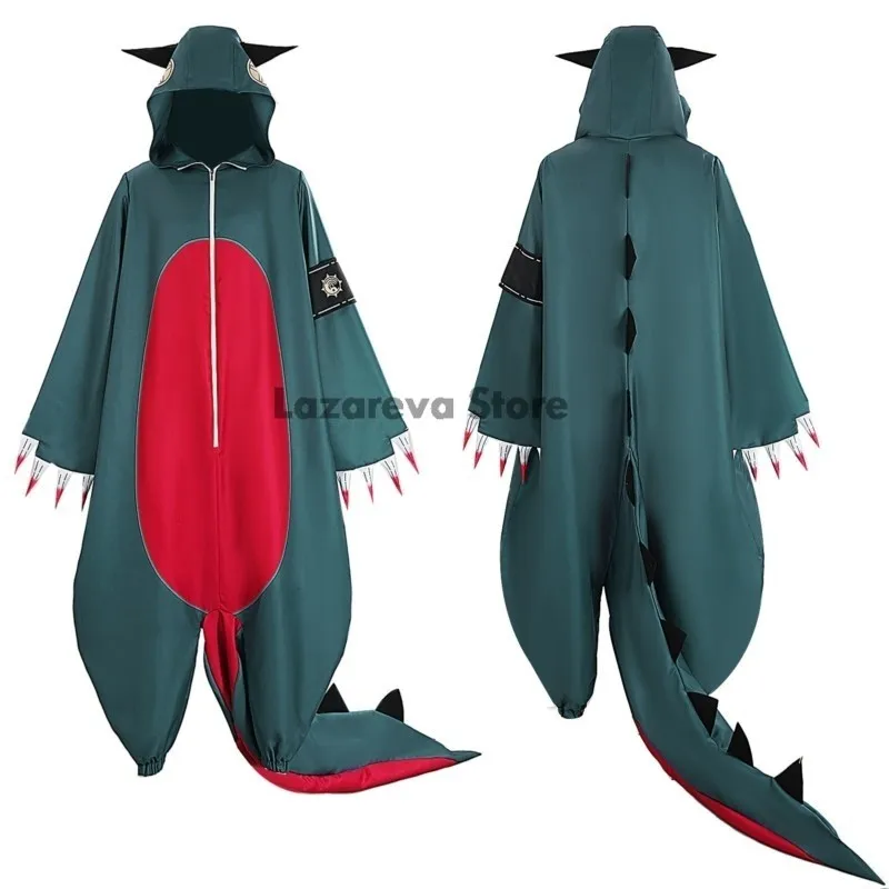 Lazareva Store Gachiakuta Guita Hebby Cosplay Dinosaur Onesie Jumpsuit With Tail Wig Mask Costumes Halloween Manga Cute Outfits view 6
