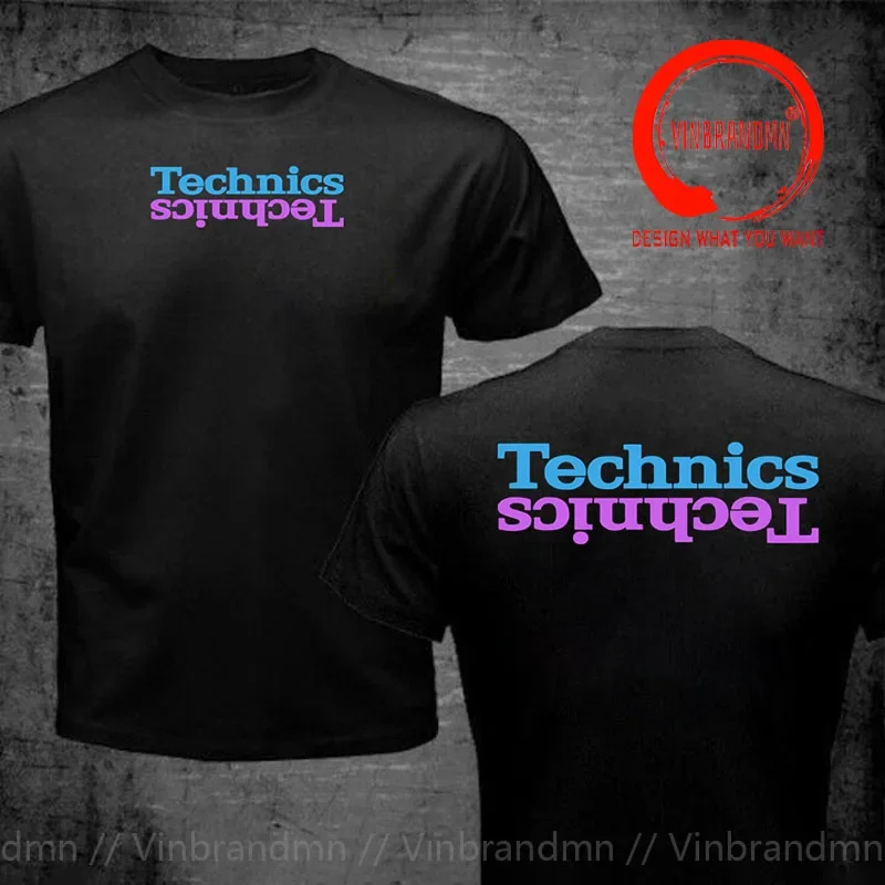 Technics T Shirt Men Turntable DJ 1200 Vinyl Record Scratch Sound System Audio Ste Male Brand Teeshirt Man Summer Cotton T-shirt