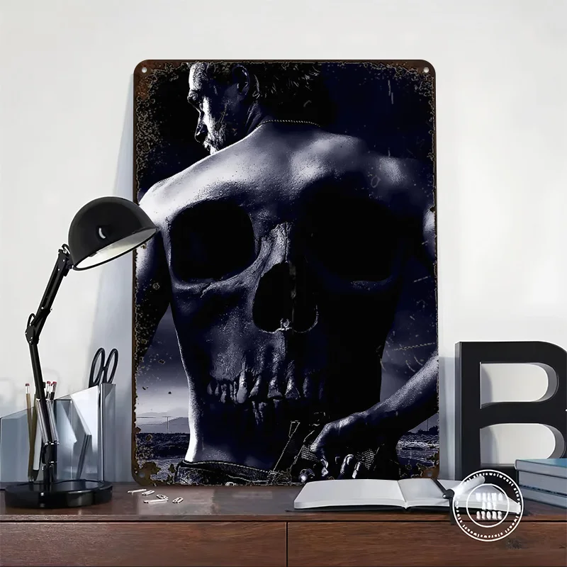 Sons of Anarchy Printed Poster Customized Retro Wall Art Vintage Metal Tin Signs for Interior Decoration Living Room Accessories
