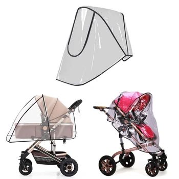 รถเข็นเด็กโปร่งใสรถเข็นเด็กที่บังฝน Universal Baby Travel Weather Shield ปกป้องจากหิมะฝุ่นลมและ