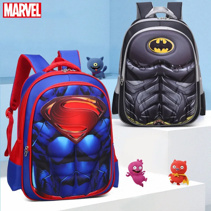 

Marvel Boy School Bag Grade 1-6 Primary Student Shoulder Orthopedic Backpack Spider Man Captain America Large Capacity Mochilas