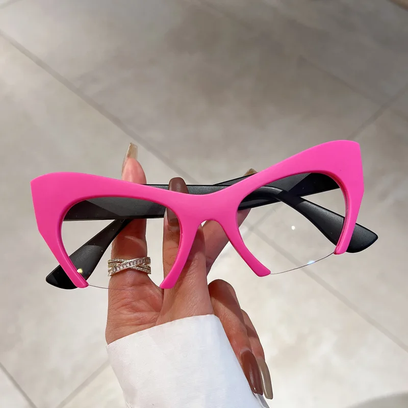 Vintage Brand Designer Cat Eye Optical Glasses Frame Women Fashion Sexy Ladies Half Frame Computer Myopia Eyeglasses Frames