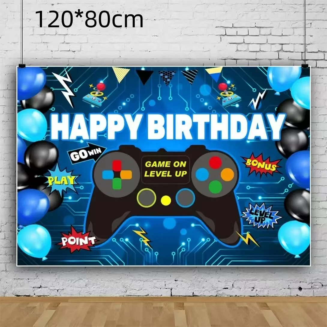 Videospiel Geburtstagsdekorationen Luftballons Gamepad Thema Party Junge Hintergrund Teller Tassen Tischdecke Ballon Junge Partyzubehör – Detail 7