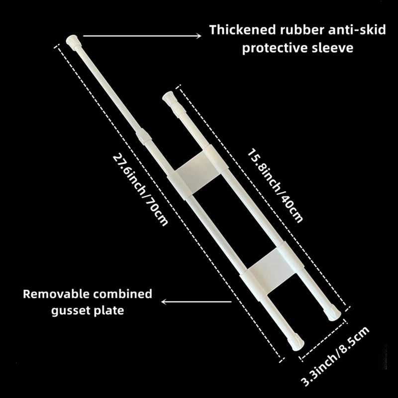 4PCS Rv Refrigerator Bars Adjustable Rv Fridge Tension Bars Rv Fridge Bars For Holding Food Drinks Rv Fridge Accessories